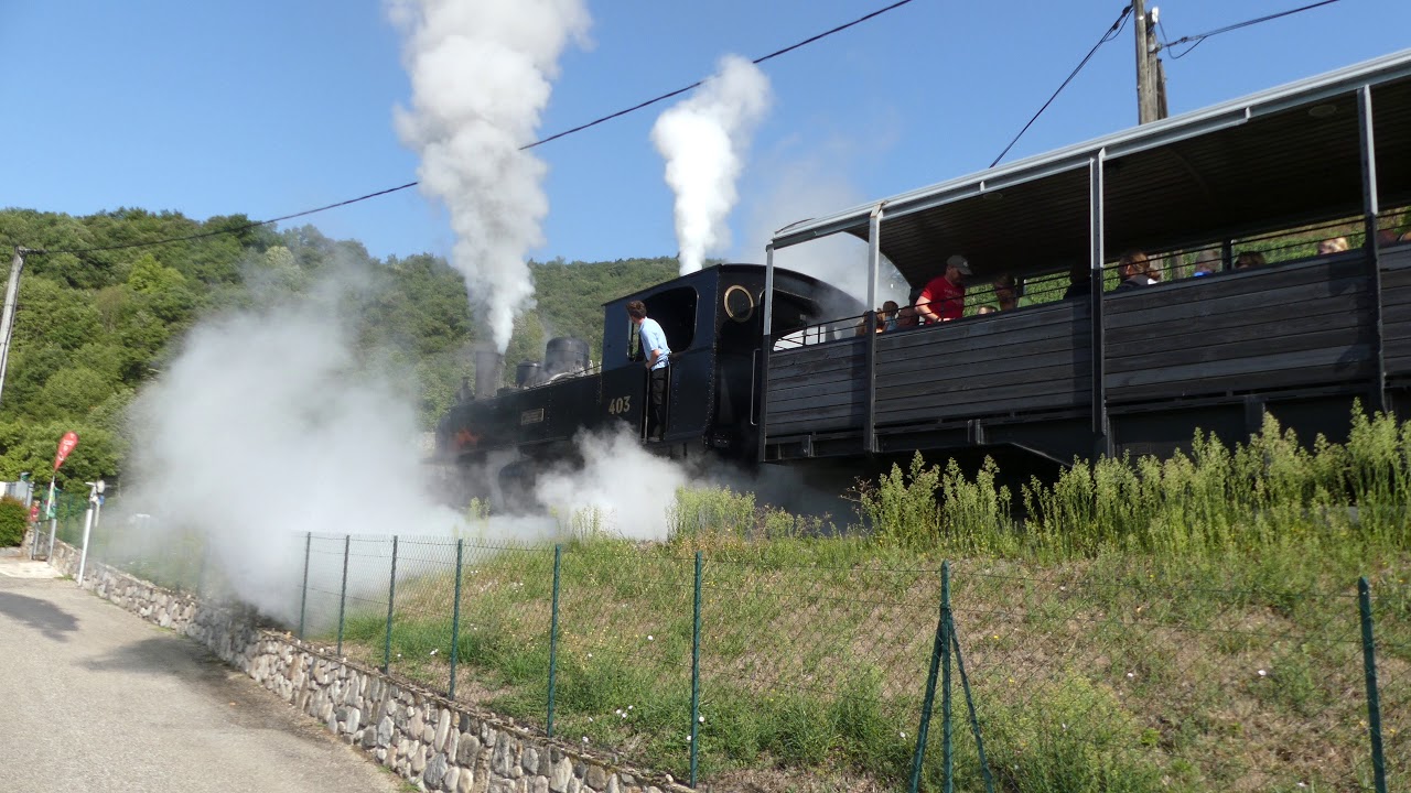 ST JEAN DE MUZOLS depart train des gorges pn camping 19 aout 2017