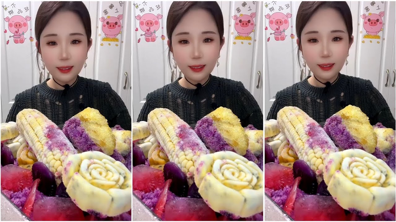 ASMR PASSION FRUIT ICE EATING