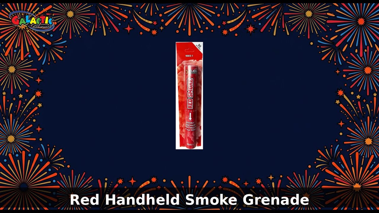 Red Handheld Smoke Grenade by Cube Fireworks
