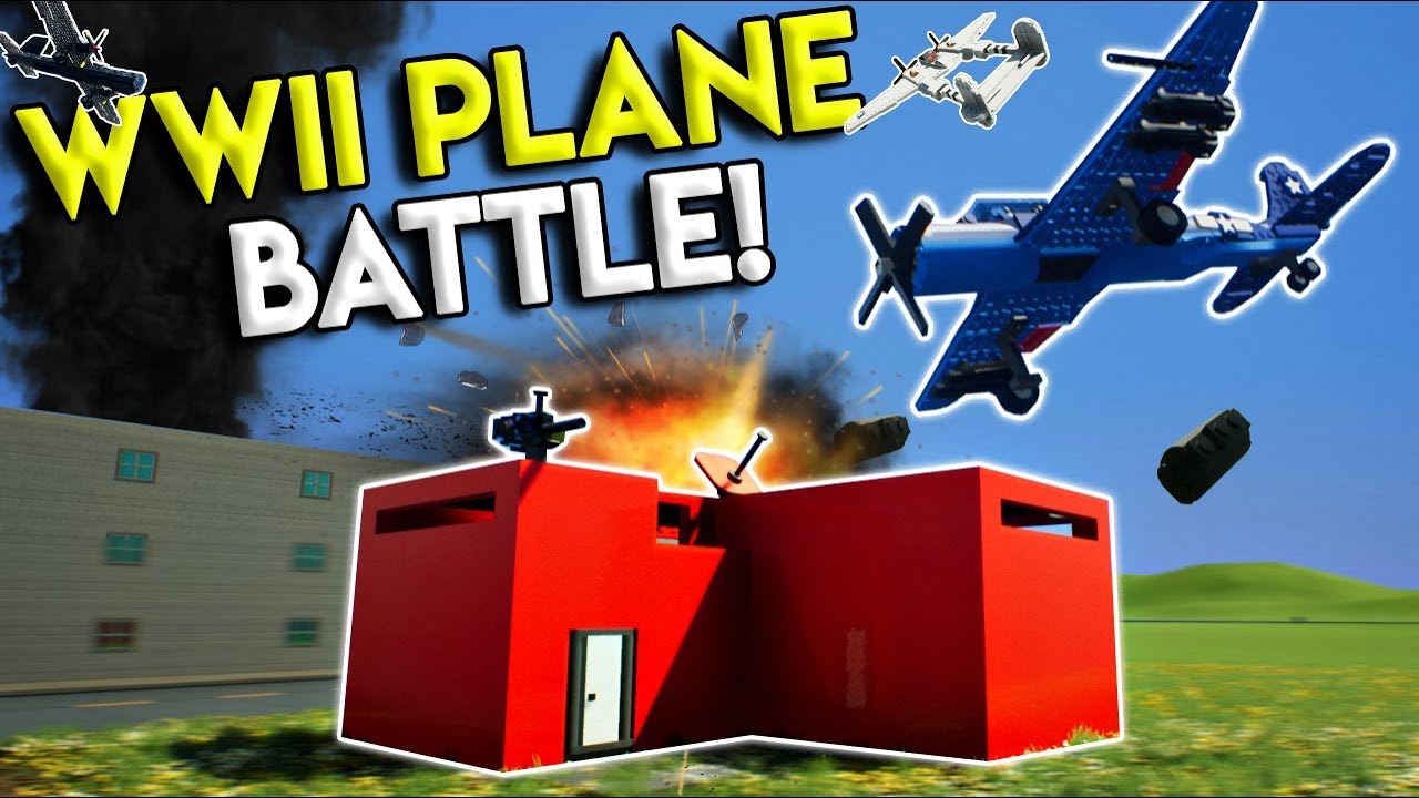 LEGO WWII PLANE DOGFIGHT & BASE BATTLE! - Brick Rigs Multiplayer Gameplay - Lego Airplane Battle