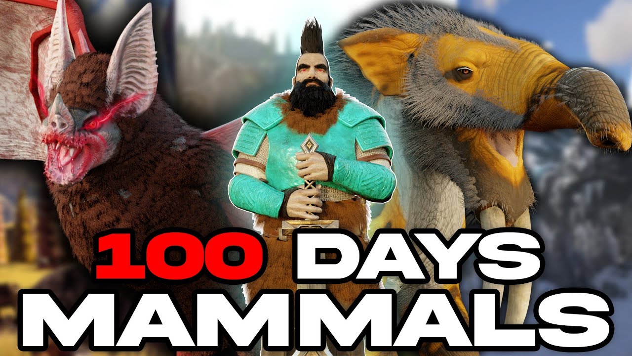 I spent 100 Days in ARK MODDED Fjordur with only Mammals!