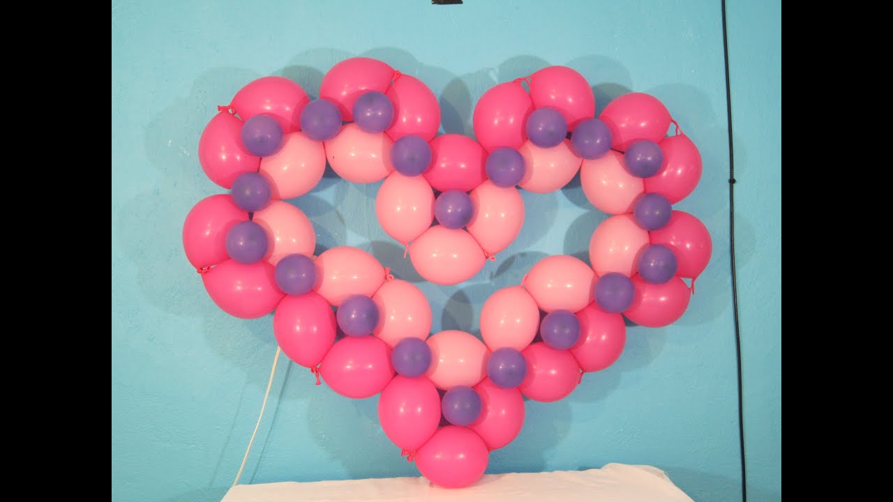 Corazon con globo bipolo- Decoraciones con globos