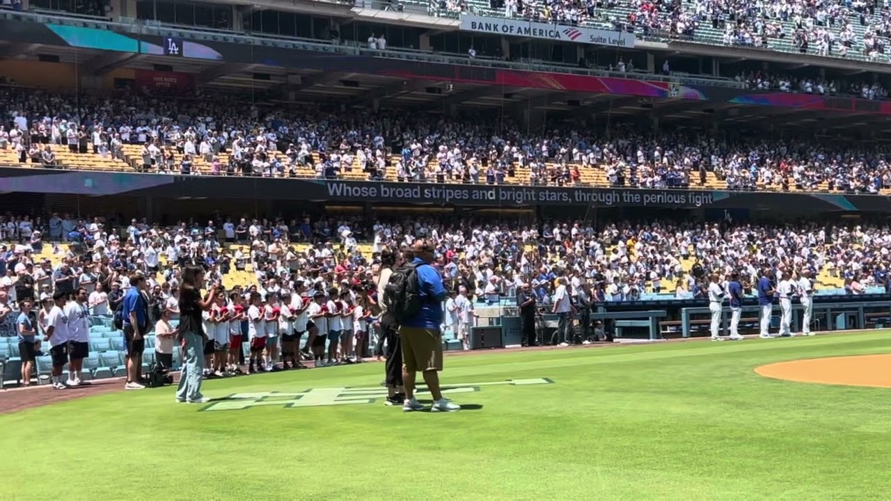 15 YO Madison Taylor Baez sings National Anthem @ Dodger Stadium 