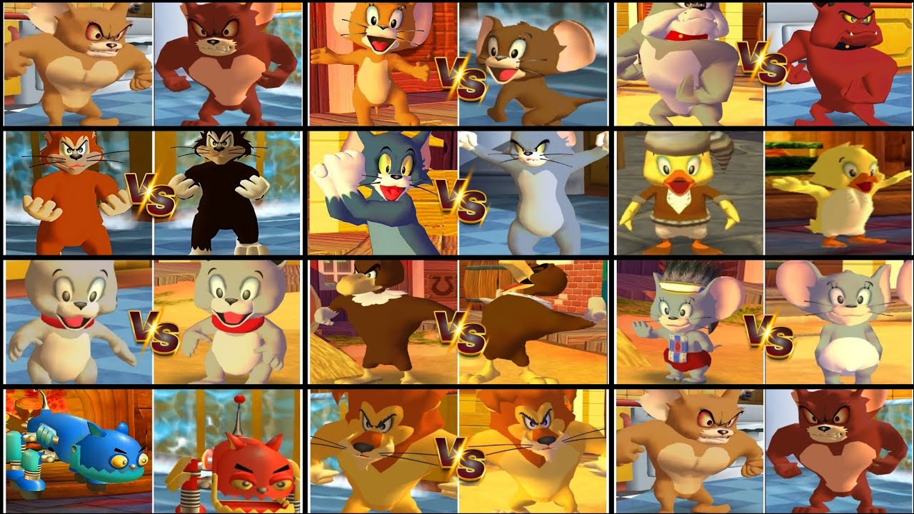Tom and Jerry: War of the Whiskers – All Characters 1v1 (Tom vs. Tom, Jerry vs. Jerry & More!)