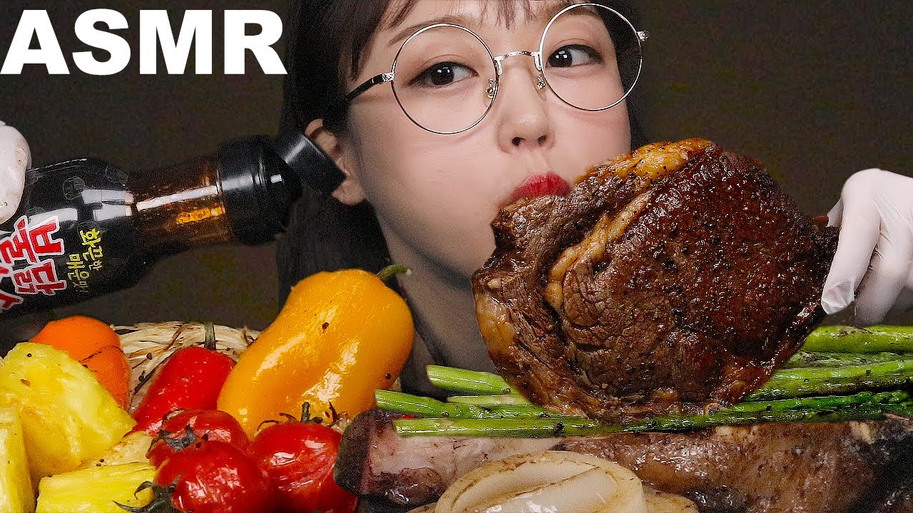 ASMR Еда Стейк томагавк | TOMAHAWK STEAK COOKING & EATING SOUNDS MUKBANG | Ae Jeong ASMR