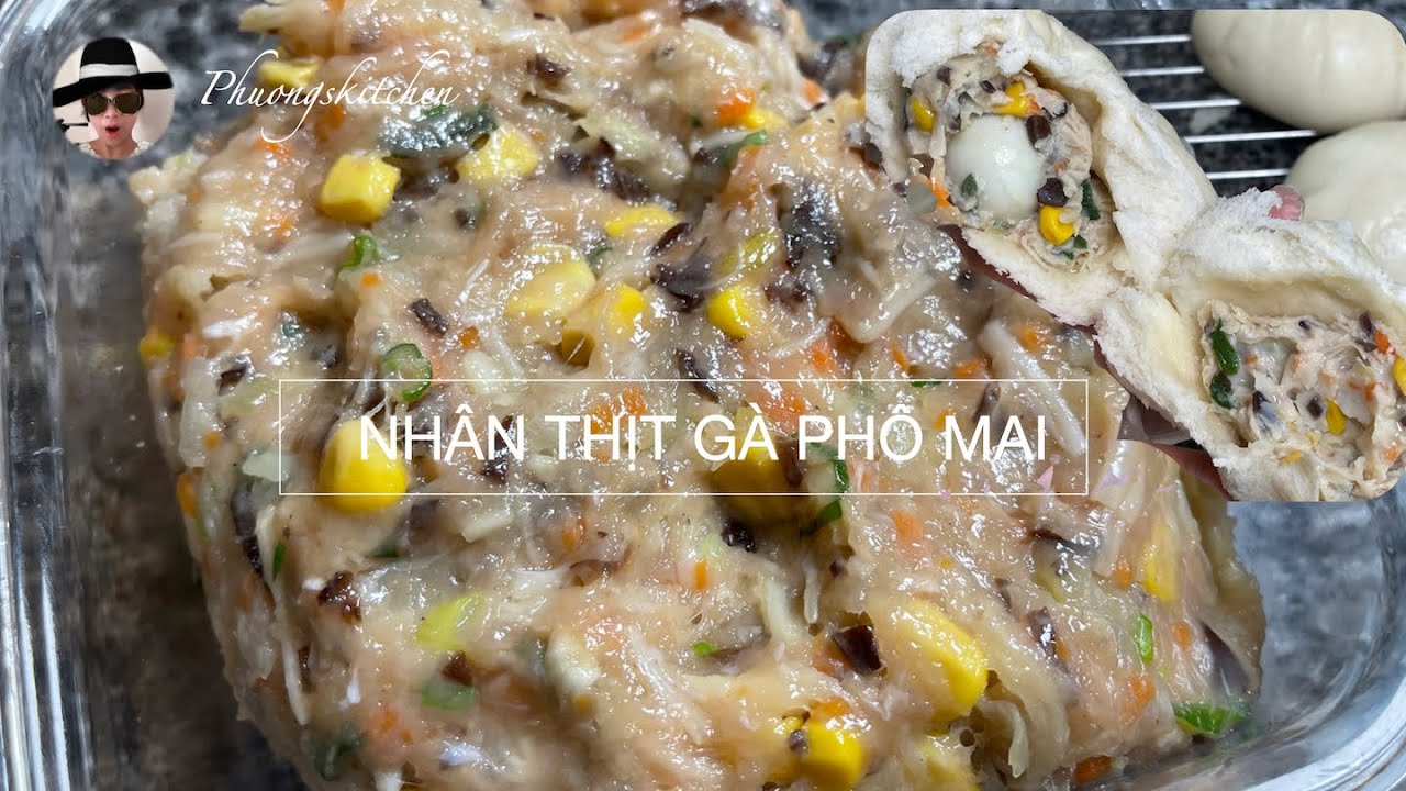 ĐỔI VỊ BÁNH BAO VỚI NHÂN THỊT GÀ NẤM PHÔ MAI