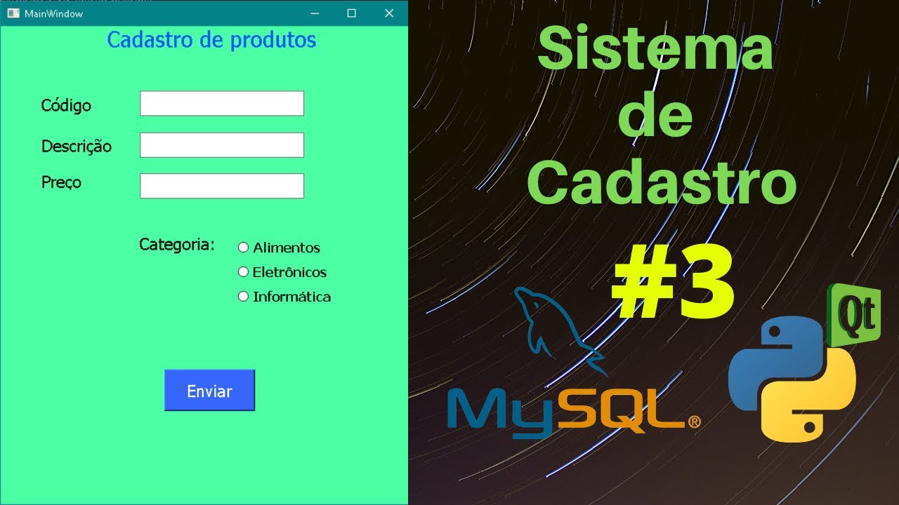 Sistema de cadastro de produtos com Python e MySQL #3 - Criando a segunda tela.