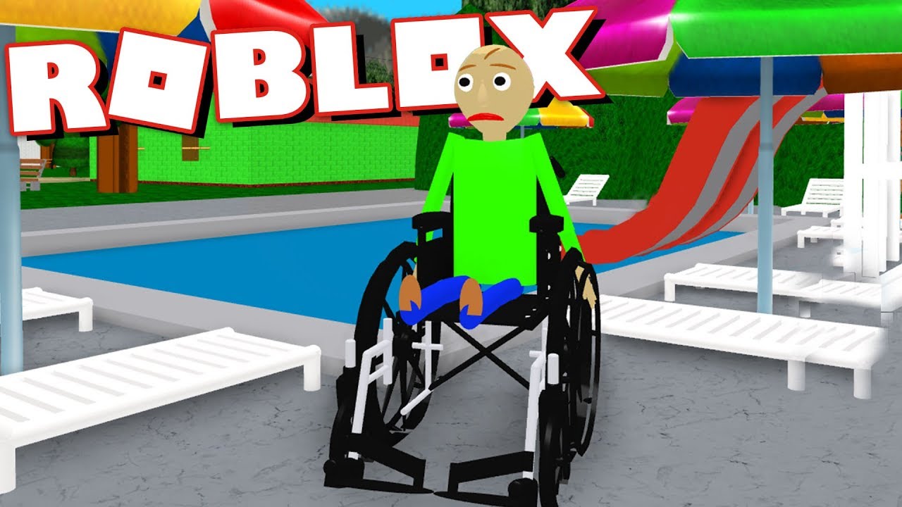 Playing as Baldi in a wheelchair and going for a swim! | Roblox Baldi's Basics RP