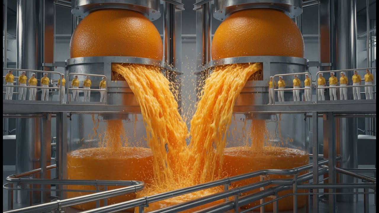 Inside a Modern Orange Juice Factory: From Fresh Oranges to Perfectly Bottled Sunshine
