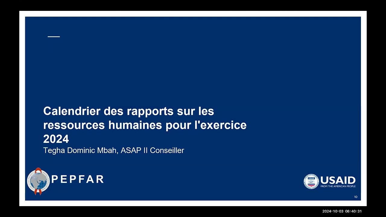 Inventaire des Ressources Humaines pour la Santé (RHS) AF24 - Formation