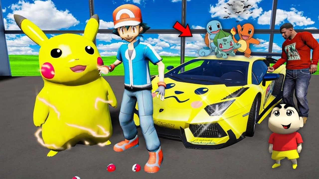 Franklin Collecting Pok&eacute;mon Cars in GTA 5