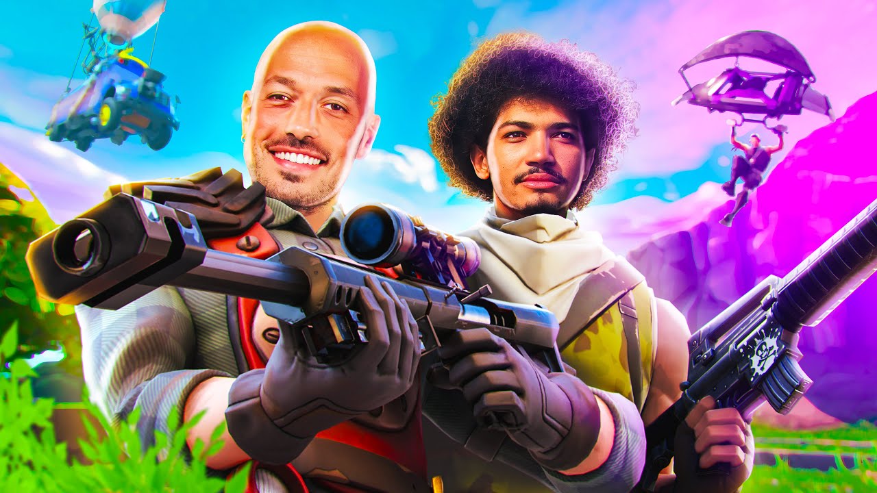 Je joue &agrave; Fortnite avec mon gros daron chauve et nudiste