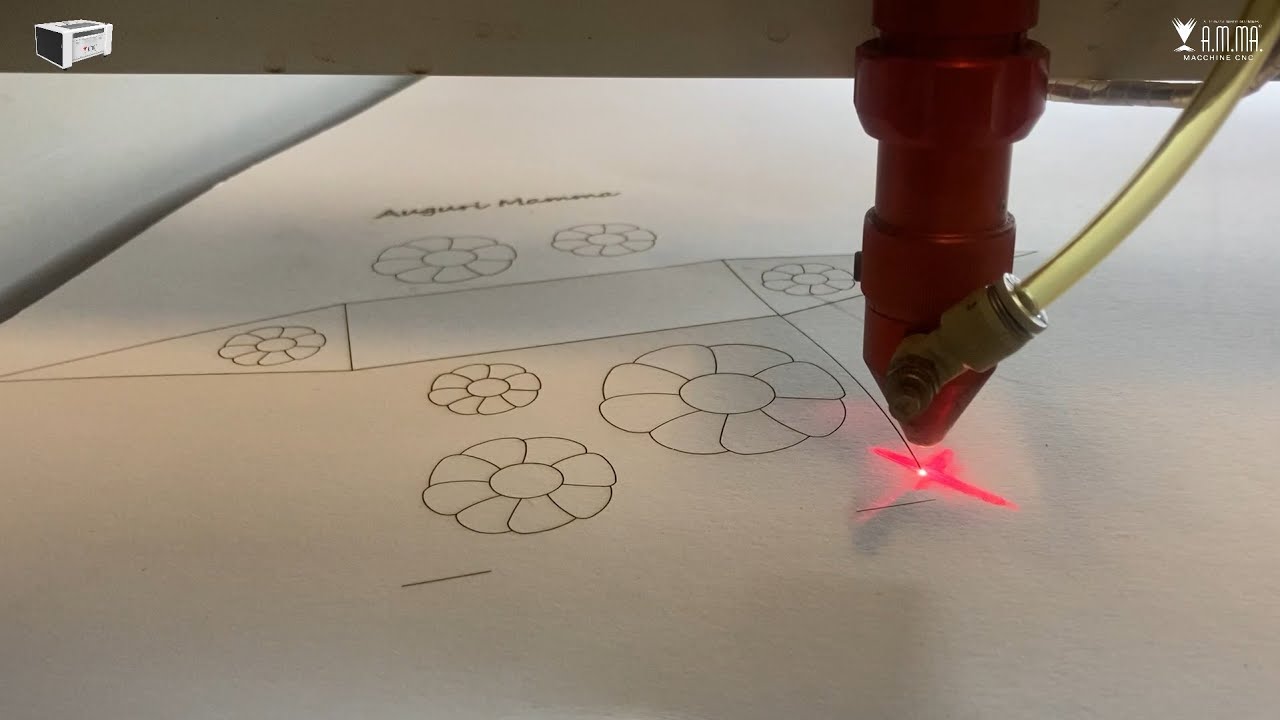 Borsetta con fiori per la Festa della mamma con taglio laser co2 AMMA