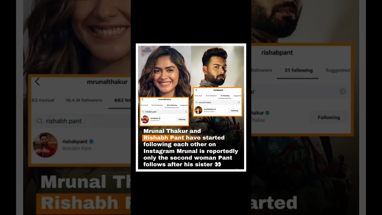Mrunal Thakur & Rishabh Pant Spark Dating Buzz After Instagram Follow
