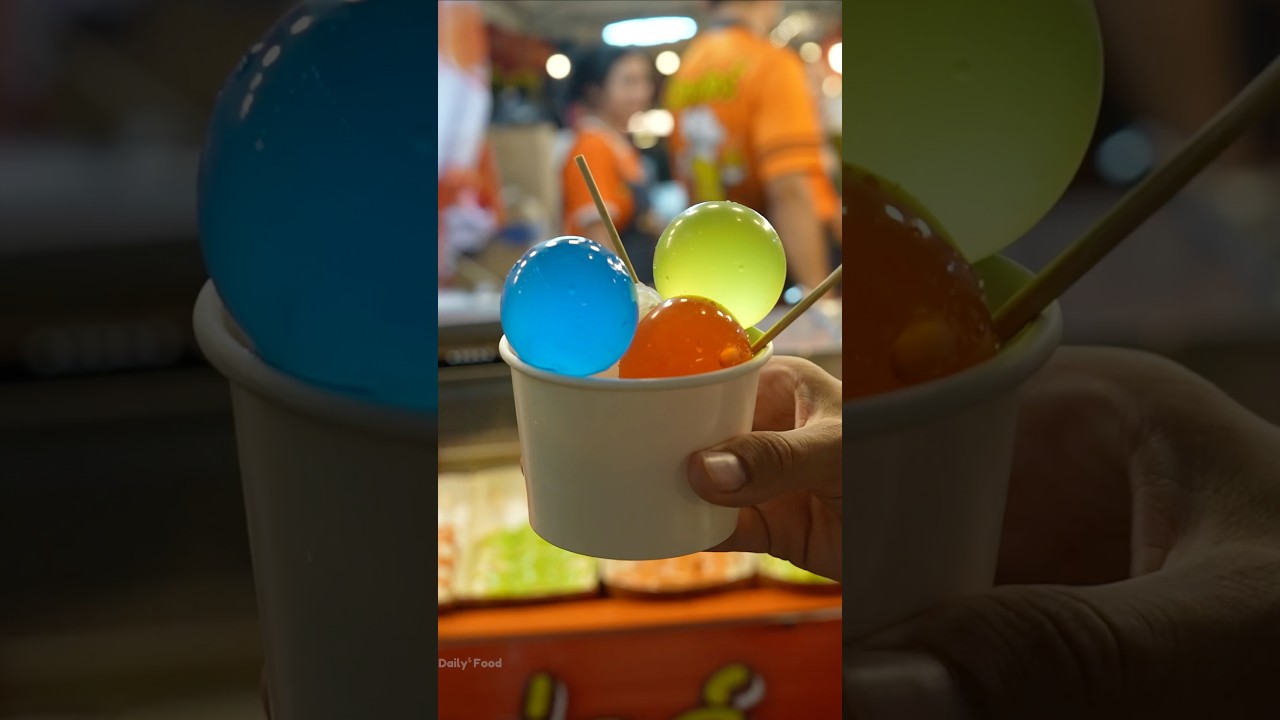 Popping Jelly Balls in Thailand! Weird Streetfood #shorts