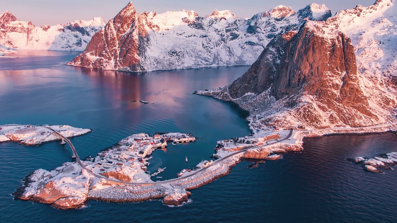 Norway Lofoten Islands Beautiful scenery 4K Video by DJI Mavic 3 Drone aerial photography by Malu