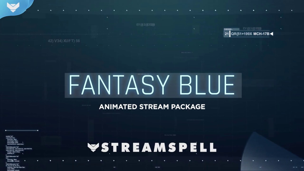 StreamSpell | Fantasy Blue Stream Package │ Twitch Overlays for OBS Studio, Streamlabs