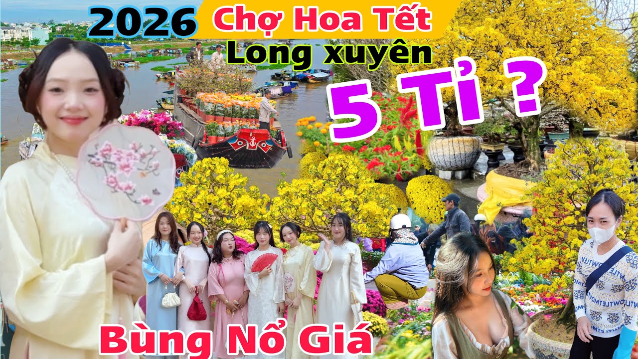 Chợ Hoa Tết 2026 Long Xuyên An Giang Cập nhật giá Khô trái cây mức tết rẻ như cho bà con khổ nữa 