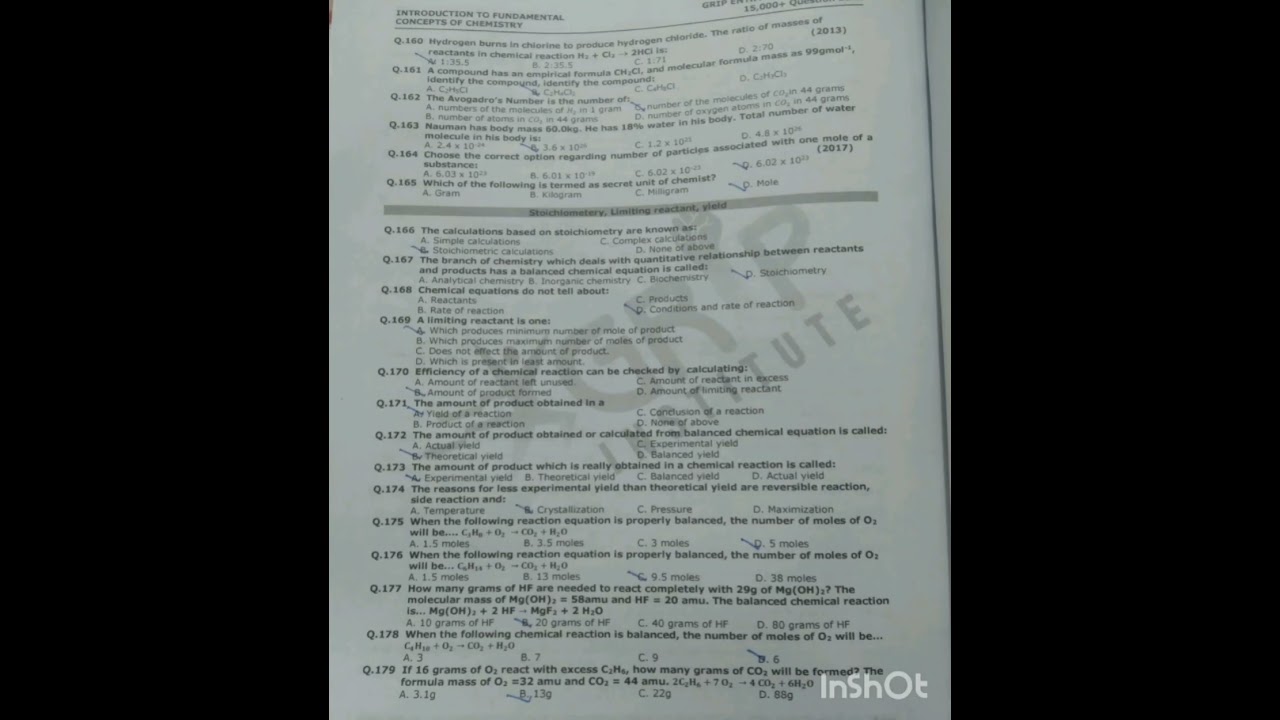 Chapter 1: Fundamental concepts of Chemistry mcqs class 11 | KIPS Academy Practice MCQs | MDCAT