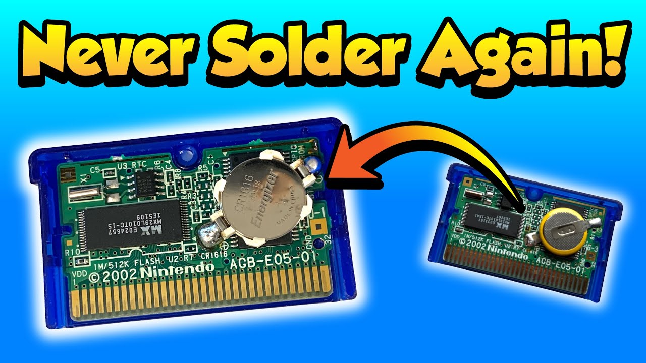 The BEST WAY to replace a dead battery in GBA games!