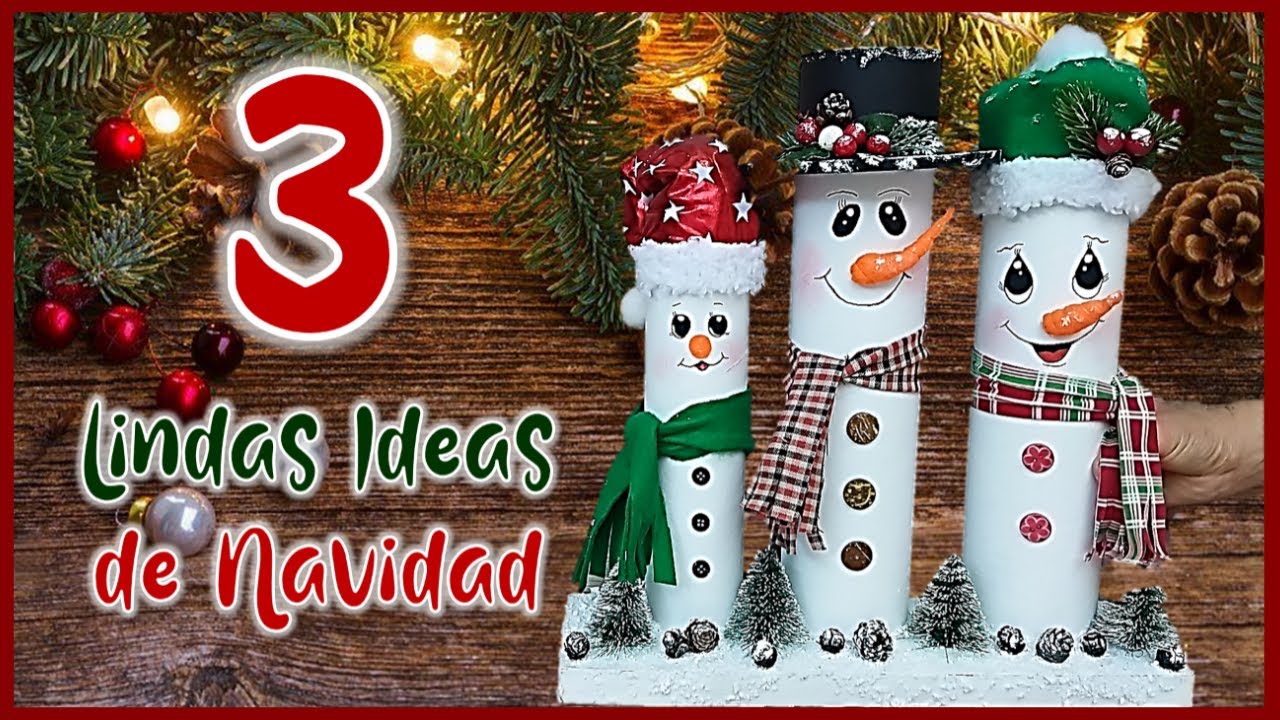3 LINDAS IDEAS PARA DECORAR EN ESTA NAVIDAD - Manualidades navideñas con reciclaje -