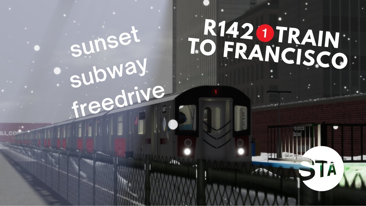 R142 1 Train to Francisco Station Full Local | Sunset Subway Freedrive Winter Update (1.8)
