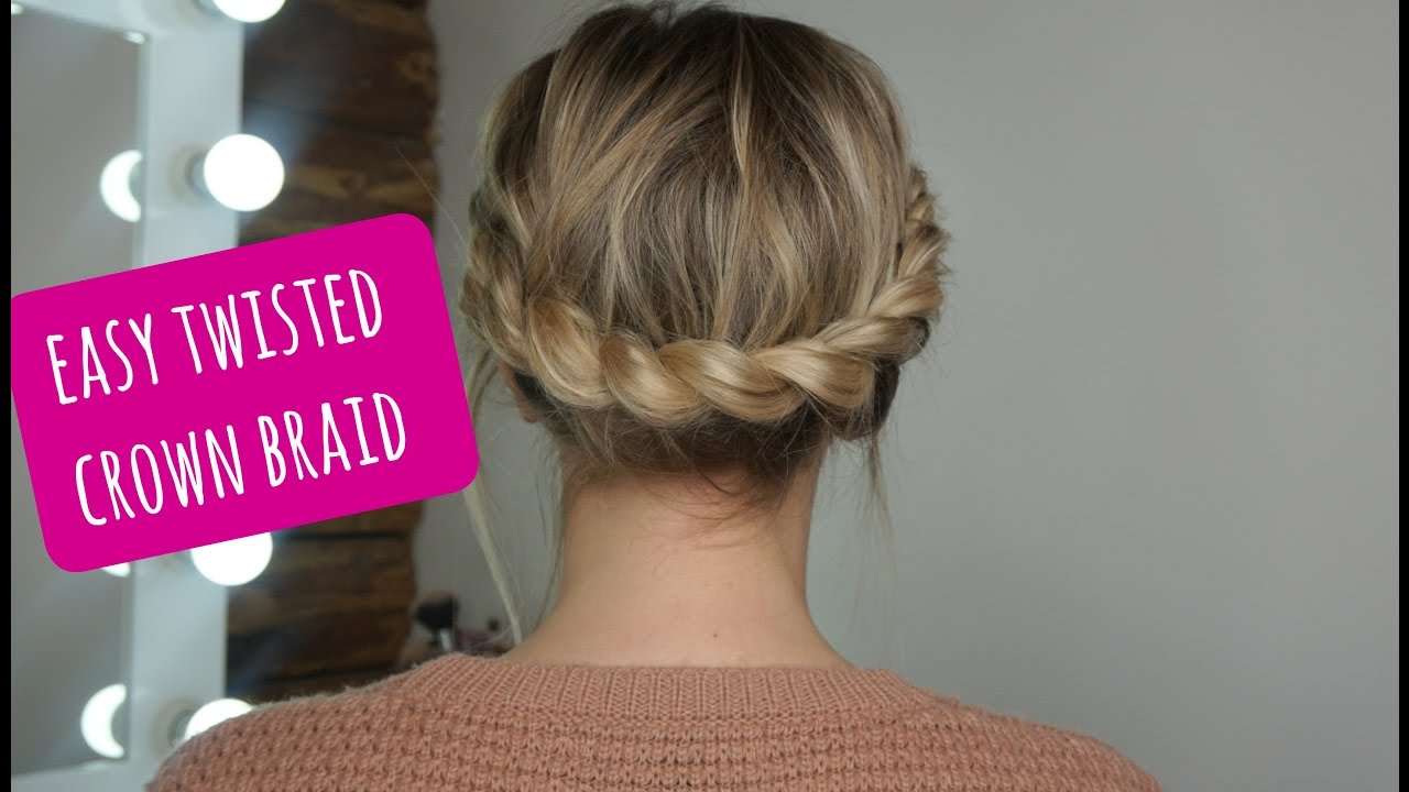 How to: Easy Twisted Crown Braid on Short/Medium Hair