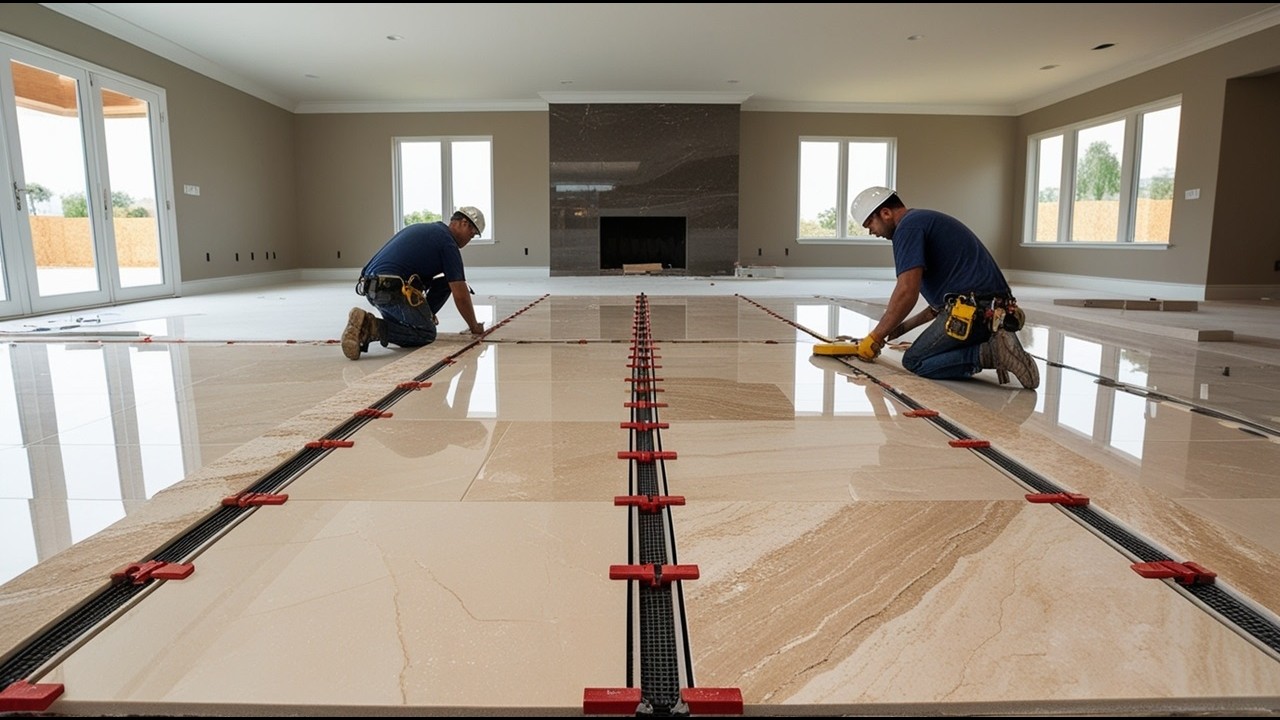 Professional Large Format Tile Laying Techniques 1000x1000 - Install Process Is Quick and Efficient