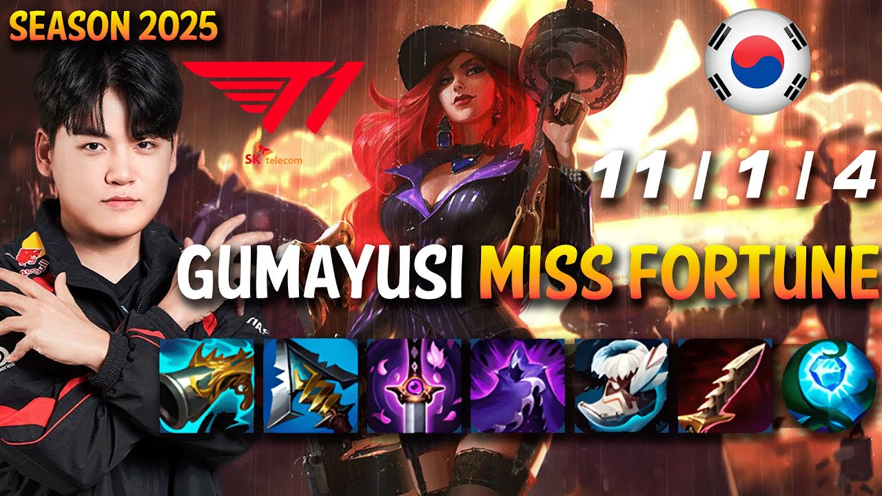 T1 Gumayusi MISS FORTUNE vs VARUS ADC - Patch 25.S1.1 KR Ranked | lolrec