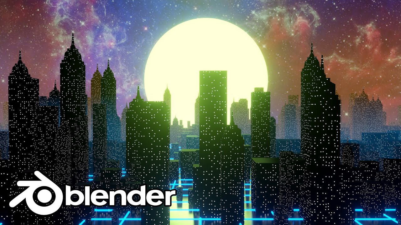 Blender 2.9 - How to create a Sci-Fi City Animation Loop Tutorial (EASY)