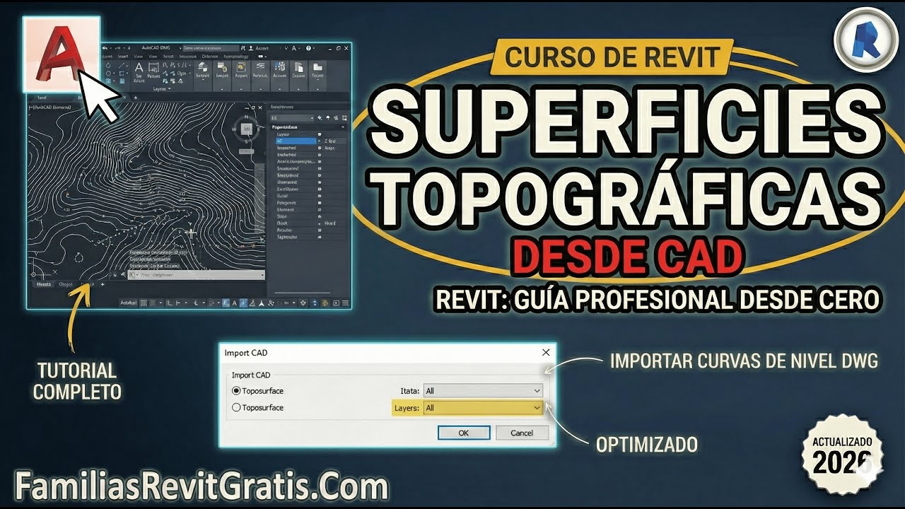 ⛰️ Cómo Importar TOPOGRAFÍA desde AUTOCAD (Curvas de Nivel) | Curso de Revit