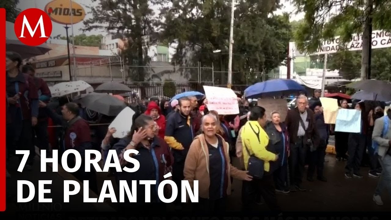 Bloqueo de trabajadores de limpieza del IPN en CdMx dura más de siete horas