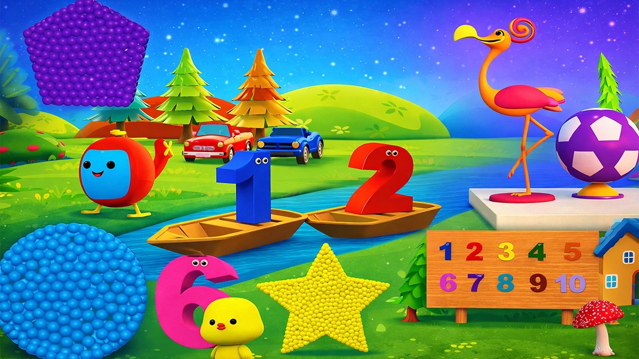 Best Learning Numbers, Shapes & Counting 1 - 10! preschool learning activities at home