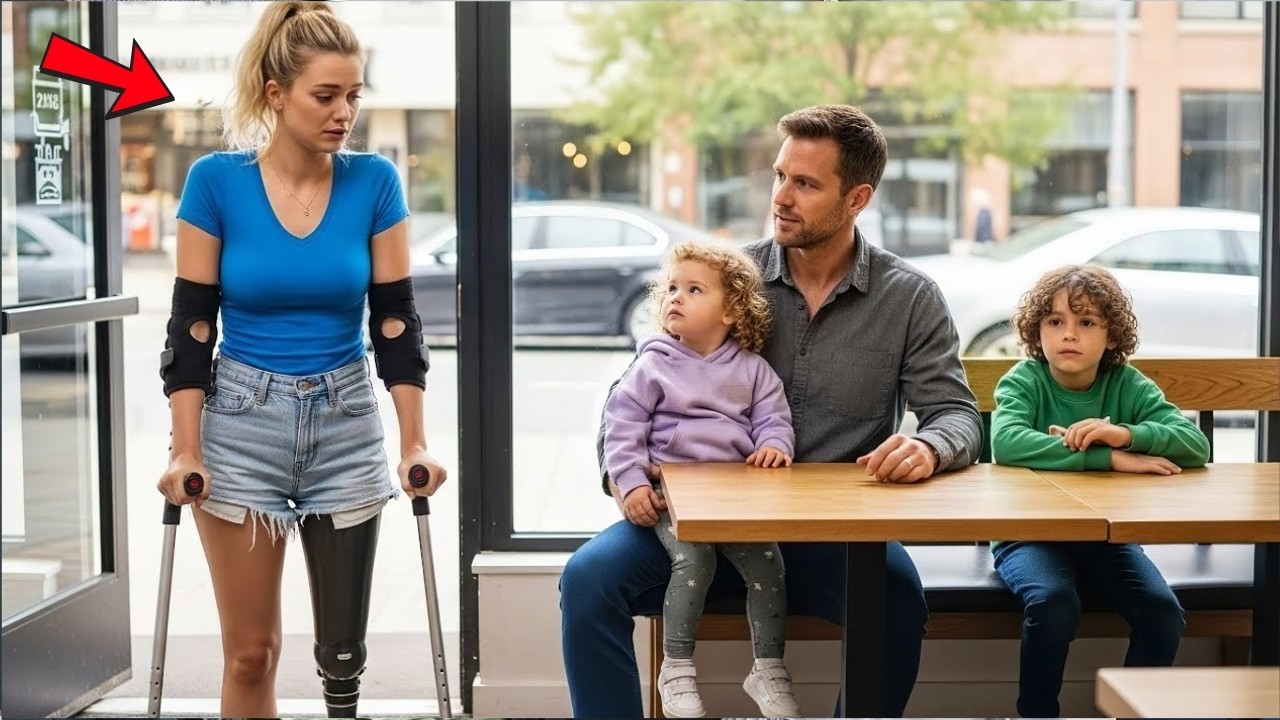 Une fillette unijambiste demanda à un père célibataire de s’asseoir, sa réponse l’émut. touchée