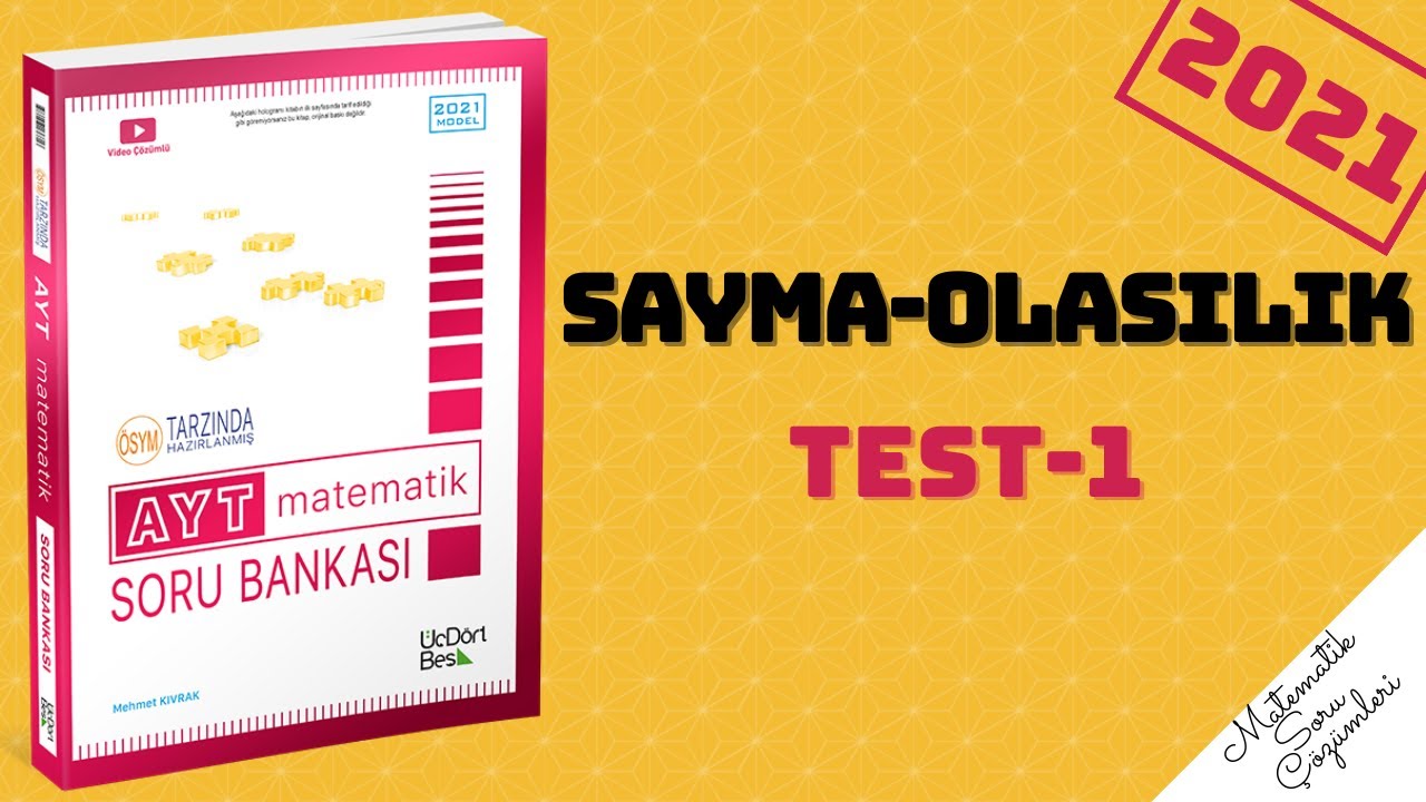 345 AYT 2021 MATEMATİK SAYMA OLASILIK TEST-1 ÇÖZÜMLERİ