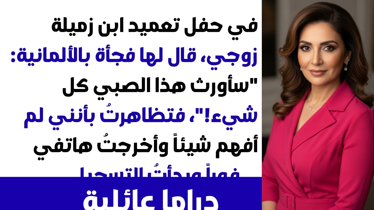 في حفل عقيقة ابن زميل زوجي.. فجر مفاجأة بالألمانية: 