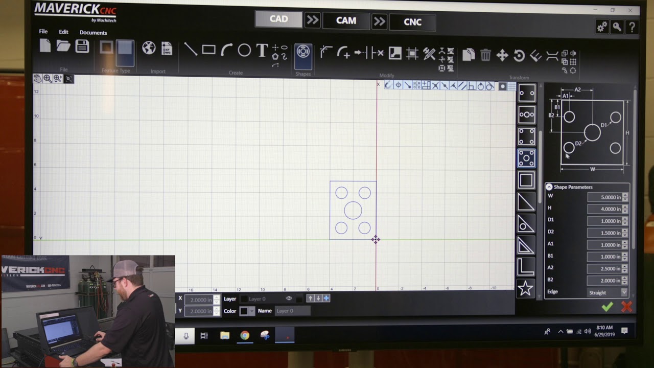 How to use the Shape Library with the MaverickCNC CAD/CAM/CNC Software