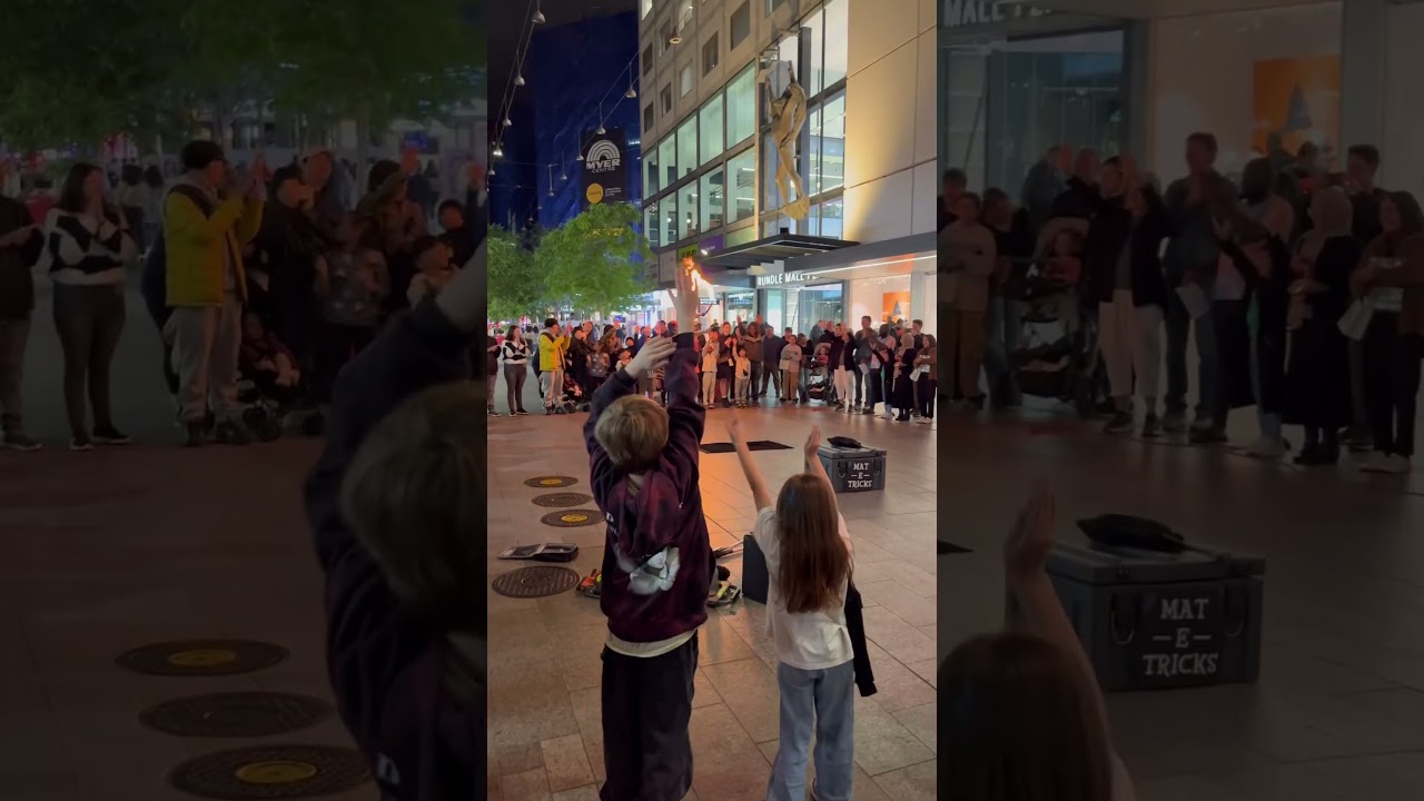 Rundle mall street fireshow ​⁠#nightout #activity #adelaidevlog #streetshow #indianinaustralia #kids