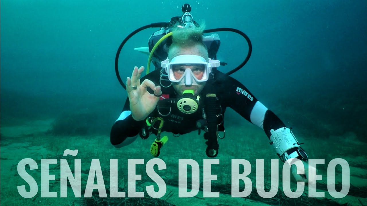 Señales de buceo. Diving hand signals.