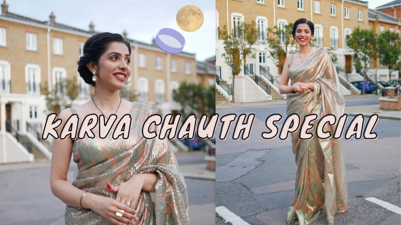Karwachauth in London | Sequin Saree from Scratch