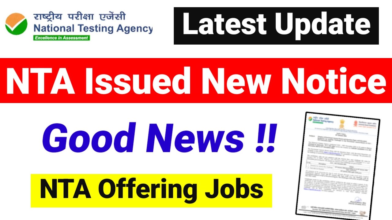 Official Notice from NTA | NTA Offering Job | NTA Latest Update | UGC NET MENTOR