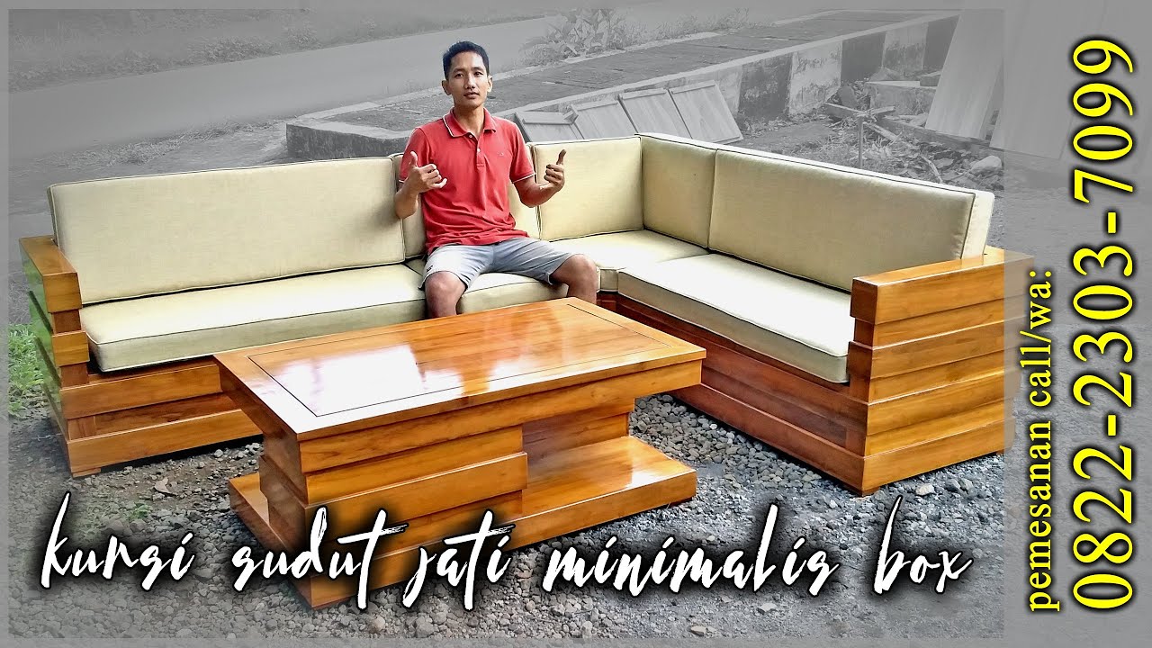 terlaris termurah KURSI SUDUT TAMU JATI MURAH MINIMALIS BOX SET dudukan sandaran busa dan pillow
