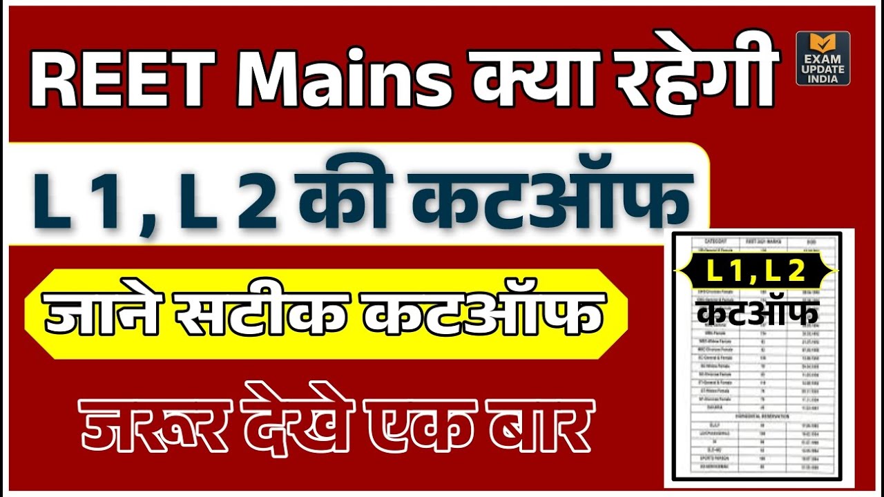REET Mains 2025 L1 L2 Cut Off | REET Mains क्या रहेगी कटऑफ? | जानें सटीक अनुमान