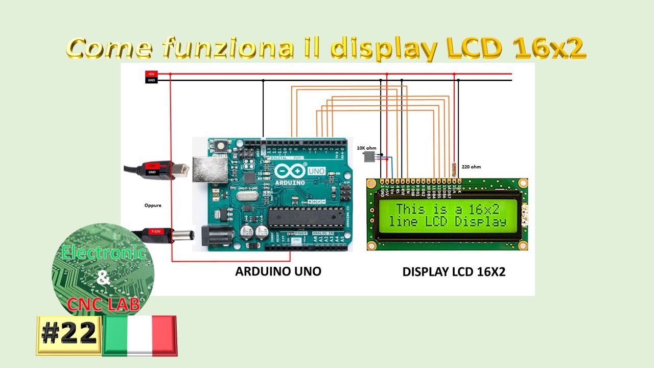 022_Come funziona il display LCD 16x2 con Arduino UNO