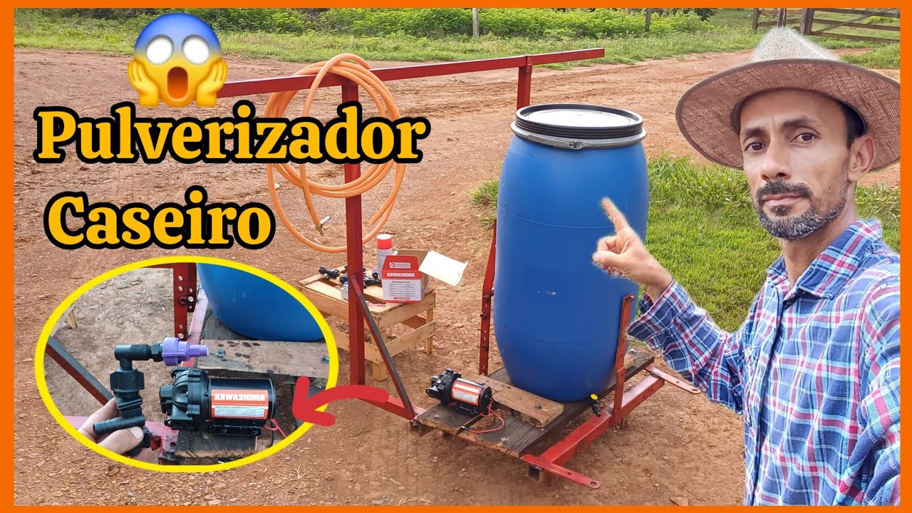 🌿🌾Como fazer um pulverizador elétrico 12V caseiro para trator ,pulverizador para pecuária 🐄🐎.