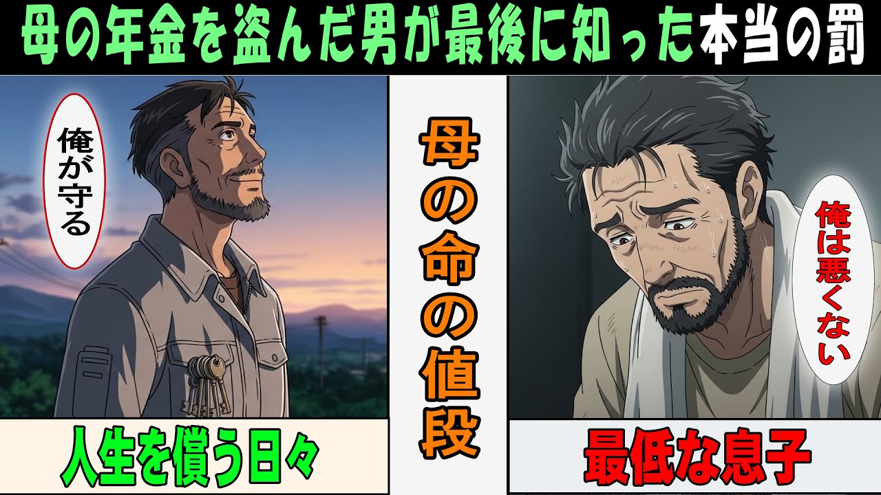 【漫画】母の年金2万円を盗んだ52歳無職男が、最後に知った“本当の罰”】