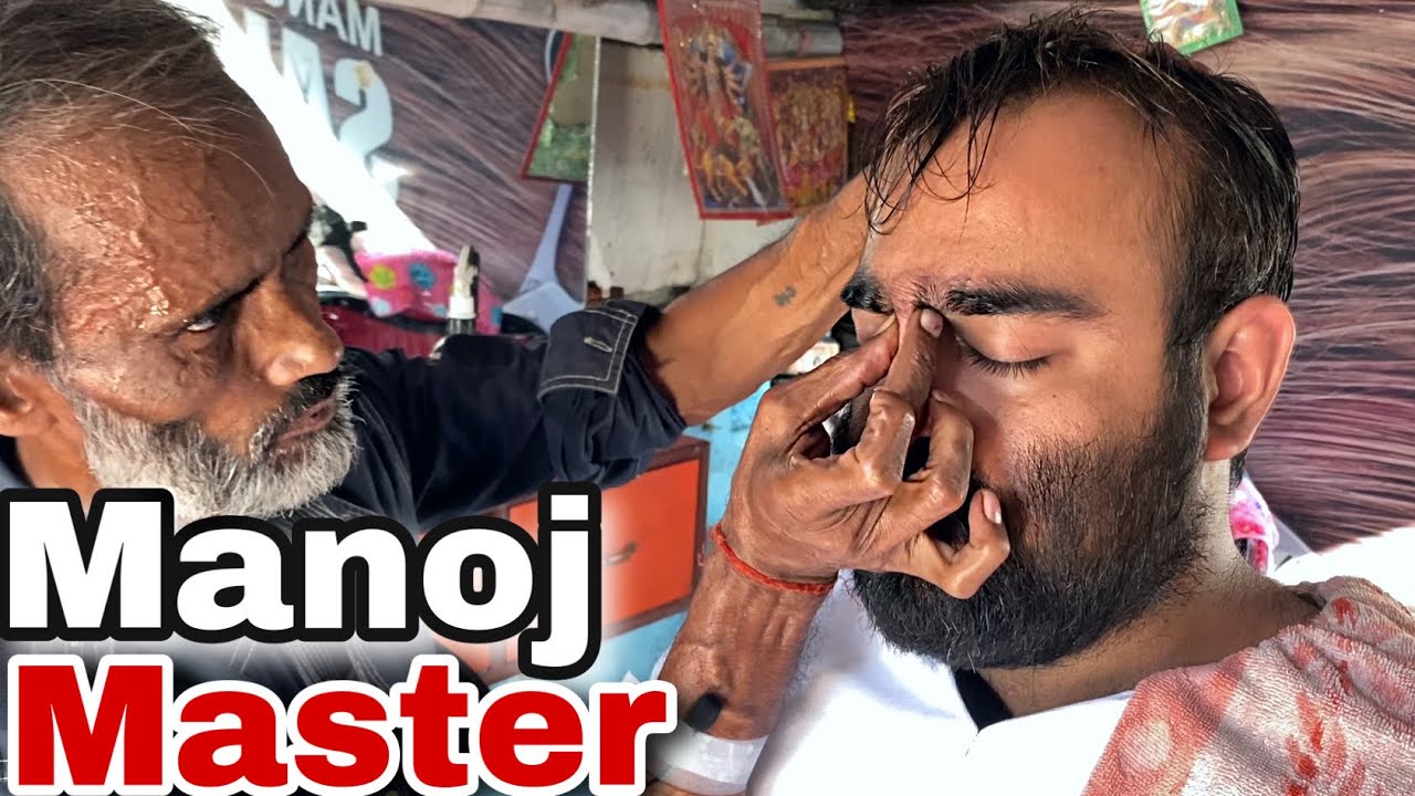 Manoj Master Aggressive Head Massage||Neck Massage with Neck Crack || ASMR Pen Acupressure