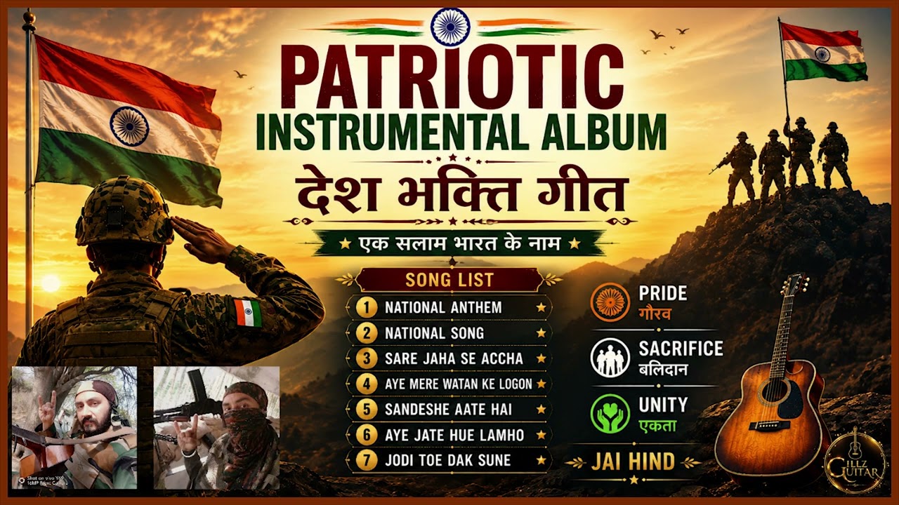 Best Patriotic Songs on Guitar 🇮🇳 | Indian Patriotic Instrumental Collection | GillzGuitar