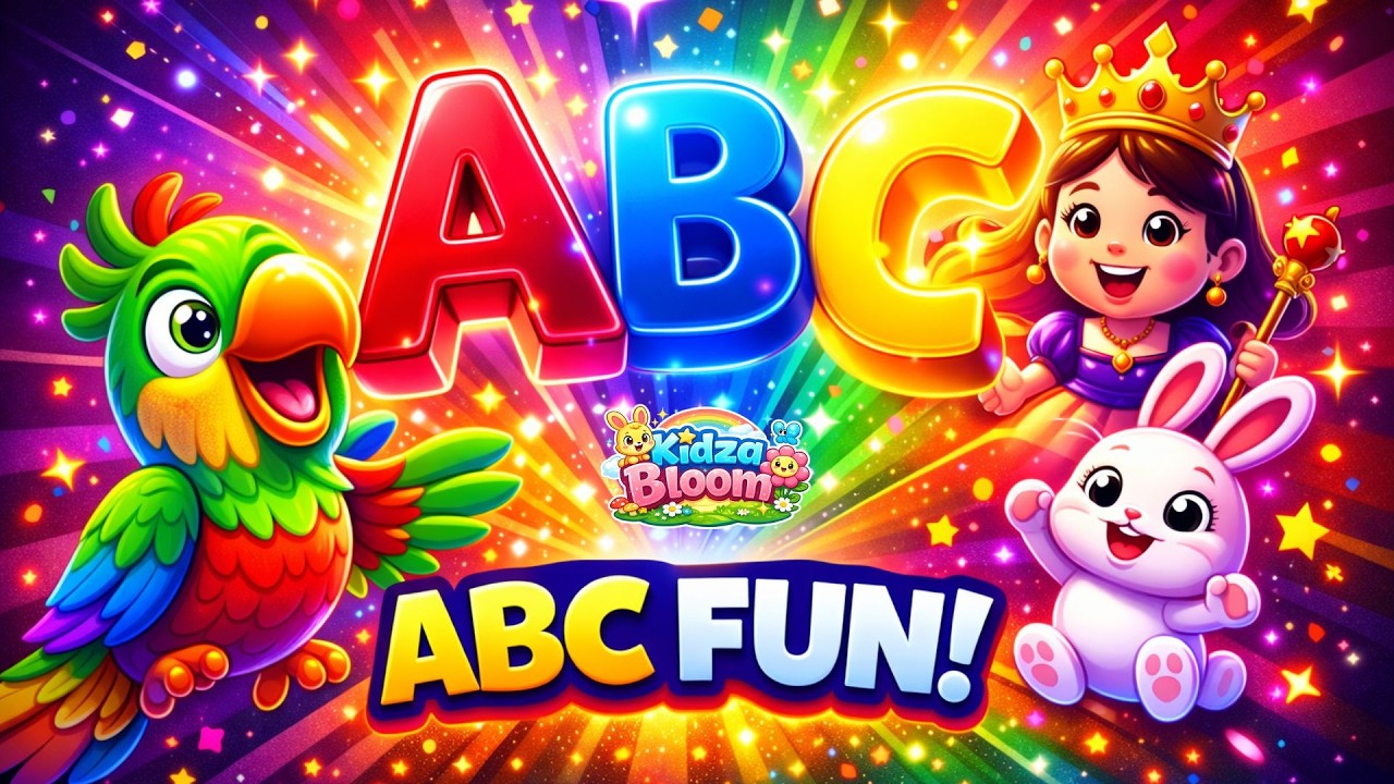 ABC Color Fun Song 🌈 Learn A to Z with Animals #kidzabloom #abcd #abcdsong #rhymes