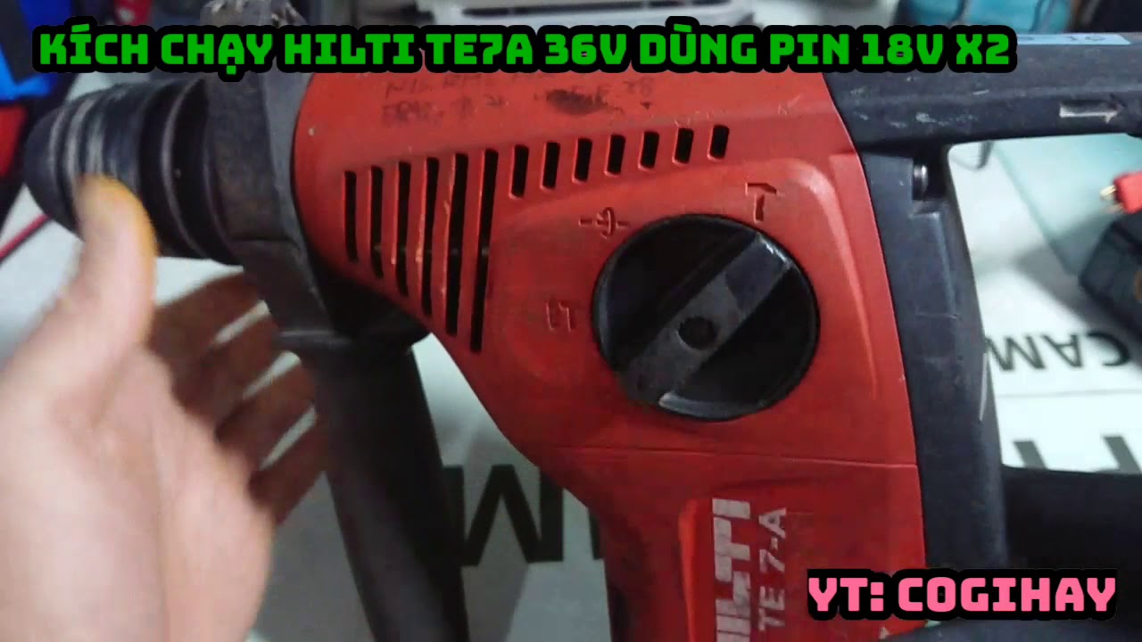 KÍCH CHẠY KHOAN BÊ TÔNG HILTI TE 7A SỬ DỤNG PIN 18V x2